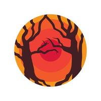 dry tree forest fires abstract logo symbol icon vector graphic design illustration idea creative