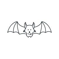 animal bat line art outline scare logo vector icon illustration design