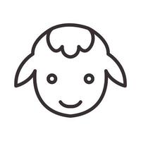 cute cartoon head lines sheep logo symbol icon vector graphic design illustration