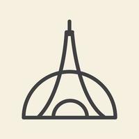 simple eiffel line logo symbol icon vector graphic design illustration