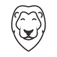 lines animal cartoon head lions smile logo symbol vector icon illustration design