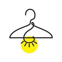 hanger line with lamp logo design vector icon symbol illustration