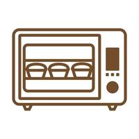 microwave lines with bread logo design vector icon symbol illustration
