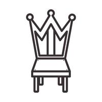 minimalist crown lines with chairs logo vector symbol icon design illustration