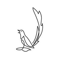 continuous lines bird magpie logo symbol icon vector graphic design illustration idea creative