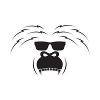 tailed macaque with sunglasses logo design vector graphic symbol icon sign illustration creative idea