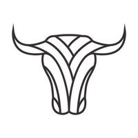 líneas arte moderno cabeza vaca logotipo símbolo icono vector gráfico diseño ilustración
