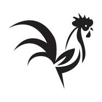 modern shape black rooster logo vector icon illustration design