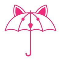 umbrella with cat style logo vector symbol icon design graphic illustration