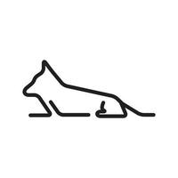 línea continua perro relajado logotipo símbolo icono vector gráfico diseño ilustración idea creativa