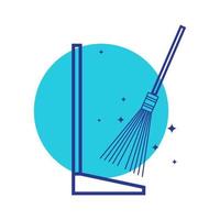 herramientas de limpieza abstractas y escoba logo vector símbolo icono diseño ilustración
