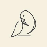 unique line art parrot bird logo vector icon symbol graphic design illustration