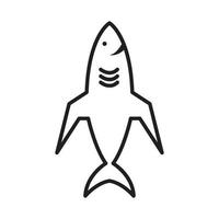 shark plane lines logo vector symbol icon design illustration