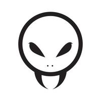 pequeño alienígena con colmillos diseño de logotipo vector gráfico símbolo icono signo ilustración idea creativa
