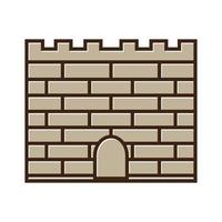 stone wall castle vintage logo vector icon illustration design