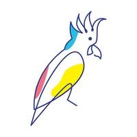 líneas de arte con color abstracto loros pájaro logotipo diseño vector icono símbolo ilustración