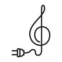 music notes with electricity logo symbol vector icon illustration graphic design