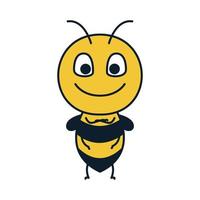 abeja miel niños feliz lindo dibujos animados colorido logo vector ilustración diseño