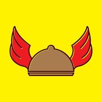 cubierta de comida con alas colorido diseño de logotipo vector icono símbolo ilustración