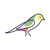 animal bird canary line art colorful logo design vector icon symbol illustration