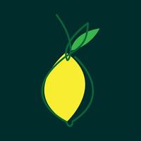 líneas modernas arte amarillo colorido limón fruta logotipo diseño vector icono símbolo ilustración
