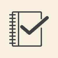 notes book with check mark lines logo vector icon symbol graphic design illustration