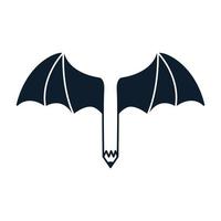 animal bat with creative pencil logo vector icon illustration design