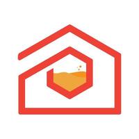 abstract home with honey comb logo symbol icon vector graphic design illustration idea creative