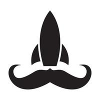 bigote con logotipo de cohete vector símbolo icono diseño gráfico ilustración