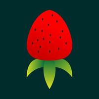 fresa fresca de fruta abstracta con ilustración de icono de símbolo de vector de diseño de logotipo de cohete
