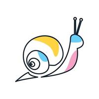 snail or slug line art outline abstract logo vector icon illustration design