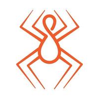 Diseño de ilustración de vector de logotipo de araña s u ocho