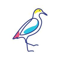 bird seagull line colorful logo symbol vector icon design illustration