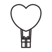 love air balloon lines logo symbol vector icon illustration graphic design