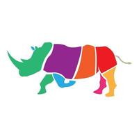 abstract colorful rhino logo symbol icon vector graphic design illustration