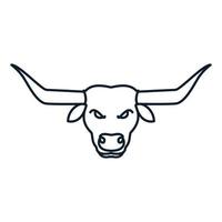 head buffalo or cow line outline  hipster  logo vector icon illustration