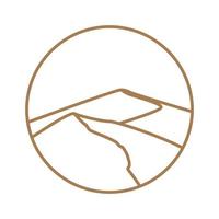 Desert line art outline minimalist logo vector  illustration design