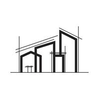 línea edificio construcción arquitecto finca logotipo símbolo icono vector gráfico diseño ilustración idea creativo