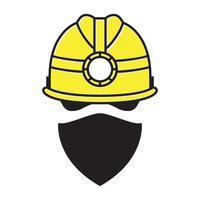 head miner with mask logo vector symbol icon design graphic illustration