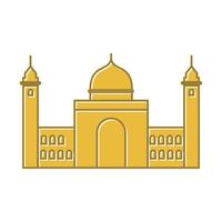 big building architecture mosque dome line gold simple logo vector icon illustration design