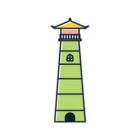 abstract lighthouse line outline logo vector icon design