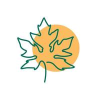 autumn leaf green lines logo design vector icon symbol illustration