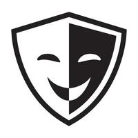 shield with face opera logo symbol icon vector graphic design illustration