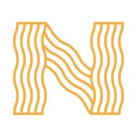 letter N for Noodle logo symbol vector icon illustration graphic design