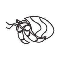 líneas cangrejo ermitaño vintage logo vector icono ilustración diseño
