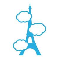 colorful cloud with eiffel tower logo vector symbol icon design graphic illustration