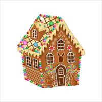 easter gingerbead house with cookies and candies vector