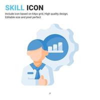 Skill icon vector with flat color style isolated on white background. Vector illustration competence sign symbol icon concept for digital business, finance, industry, company, apps and all project