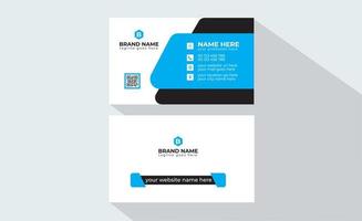 Creative, Corporate and Modern Business Card Template Design with Blue and Black Color Layout Vector