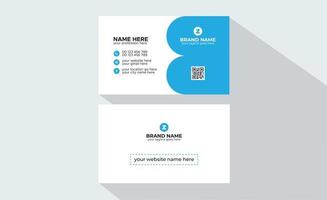 Creative, Corporate and Modern Business Card Template Design with Blue and Black Color Layout Vector